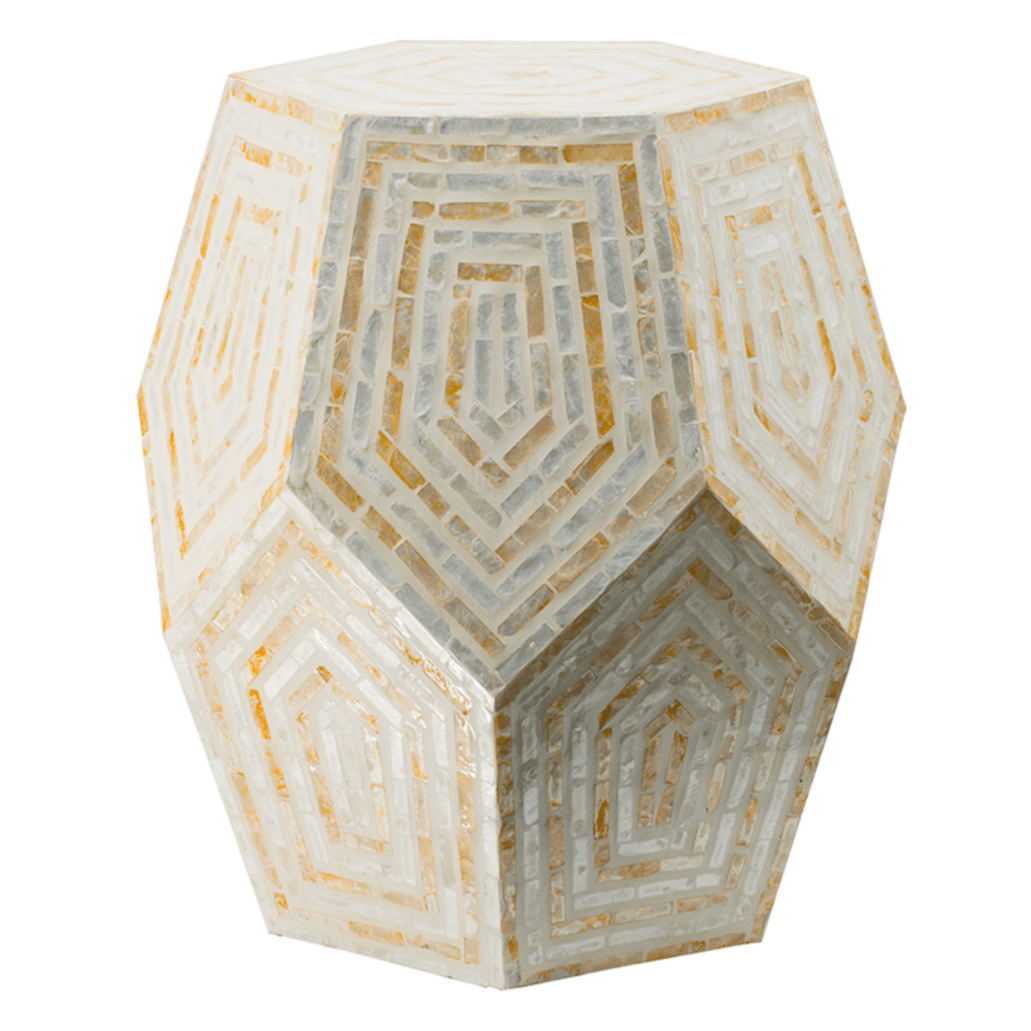 LIORA HEXAGONAL CAPIZ ACCENT TABLE / STOOL