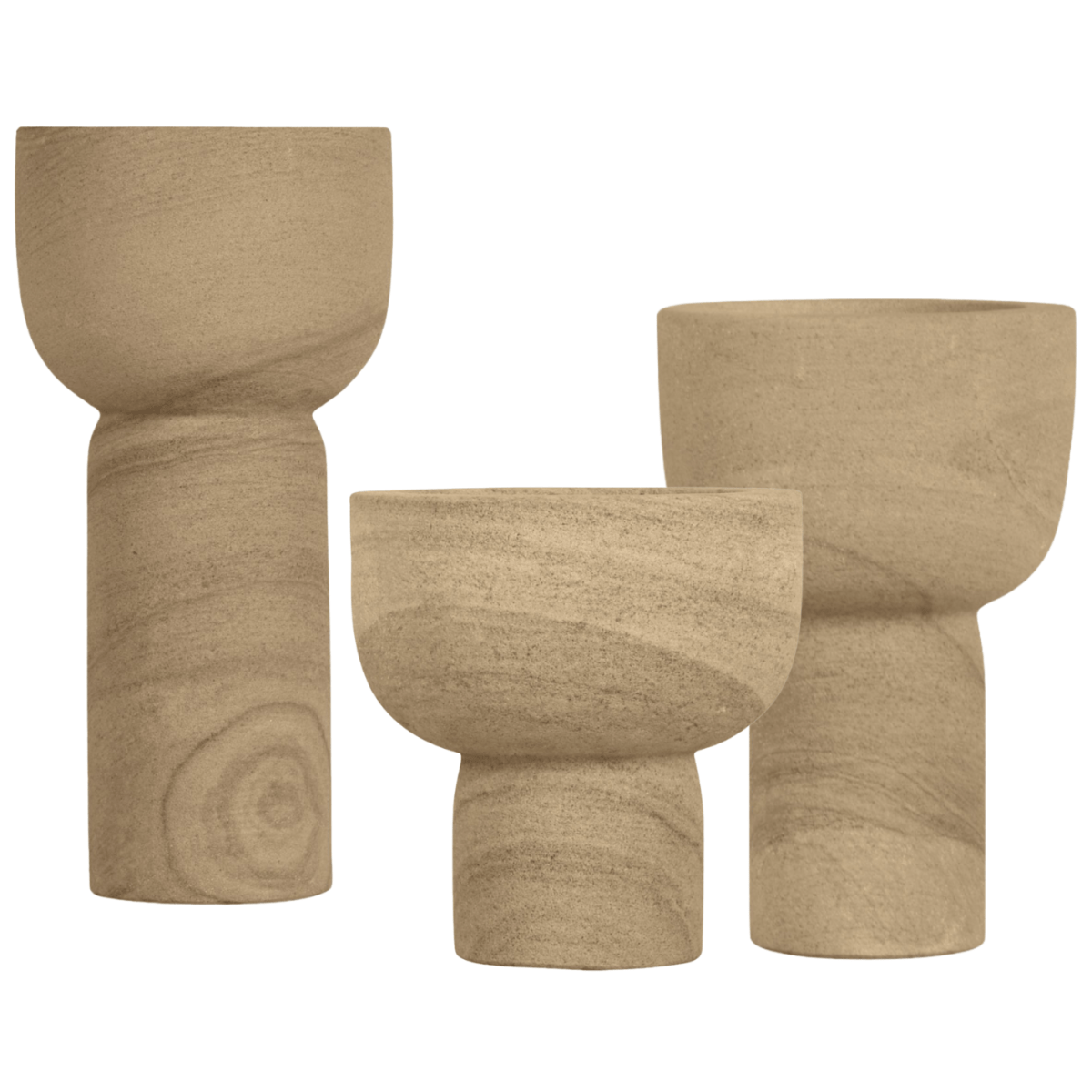 NYLA TRAVERTINE CANDLESTICKS