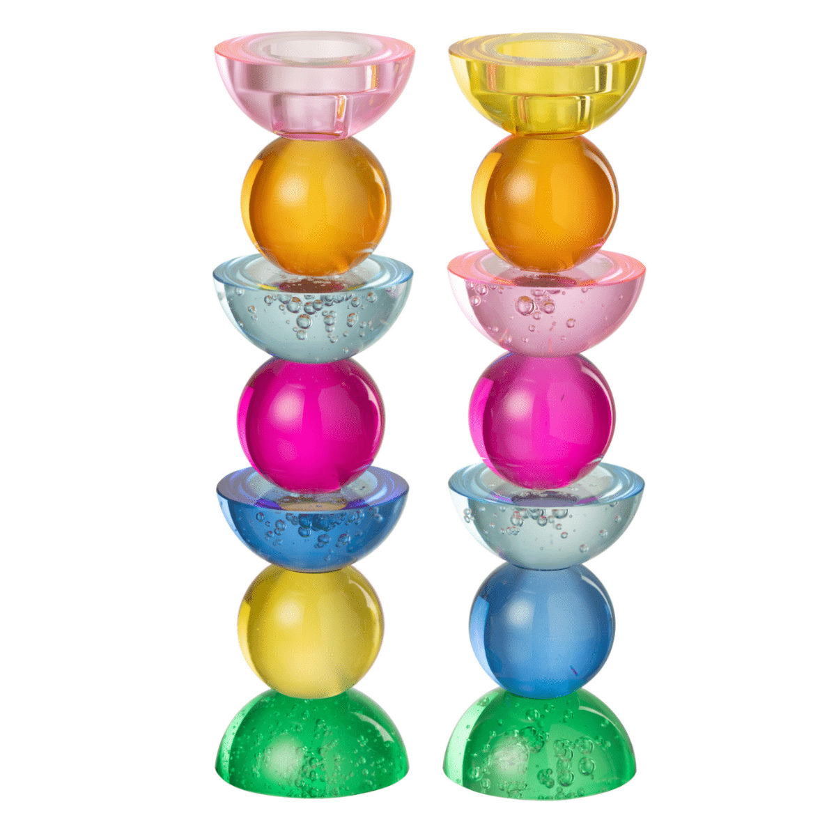 PRISMA ORB TOWER CANDLE HOLDER Set of 2