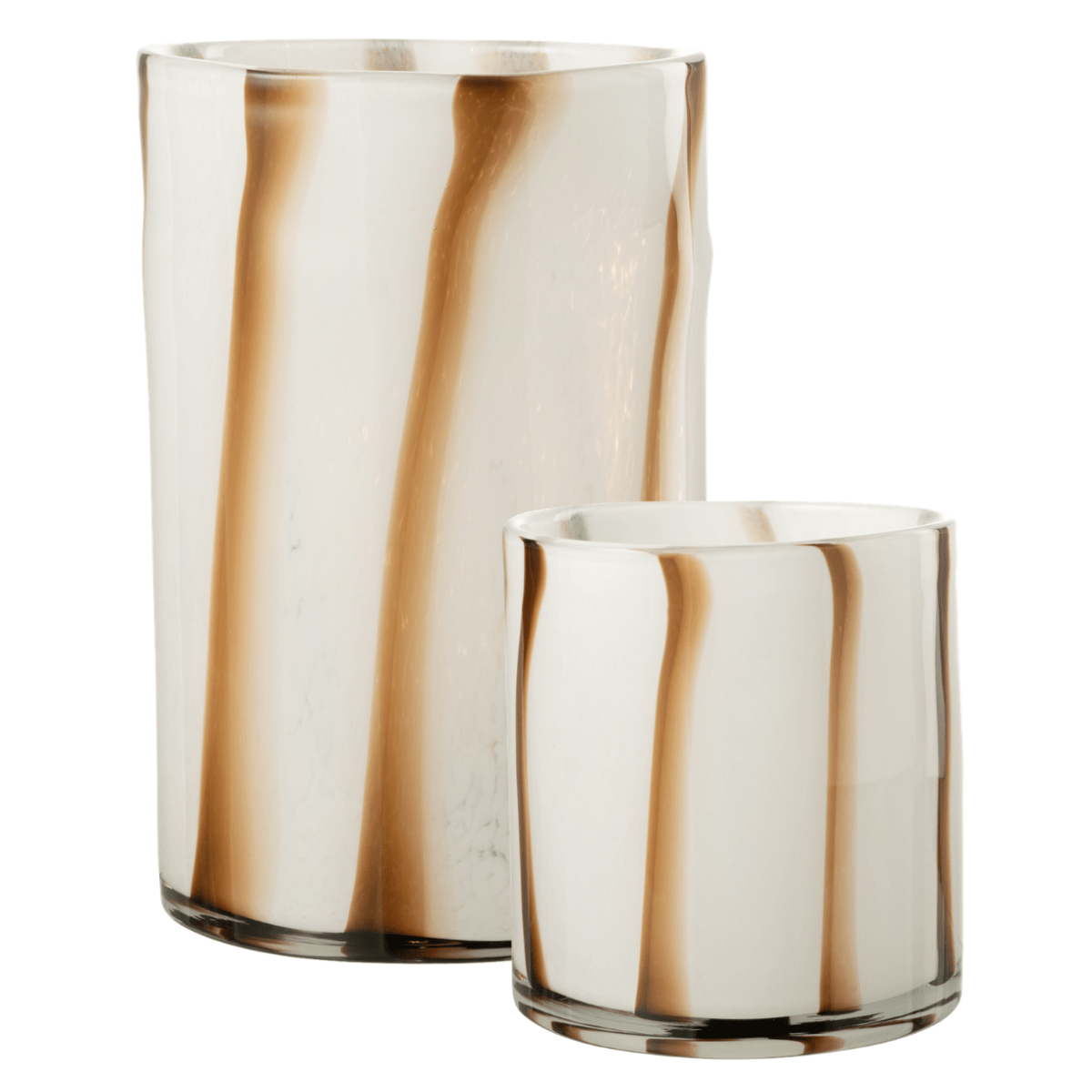SAFARI STRIPE HURRICANE GLASS Set of 2